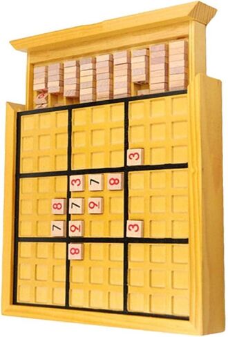 Wooden Sudoku Board Game with Reusable Tiles for Boy Girl in Kuwait