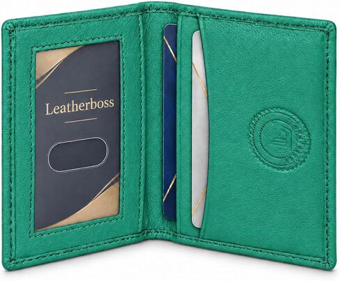 Slim Thin Leather Credit Card Id Mini Wallet Holder Bifold Driver's License Safe in Kuwait