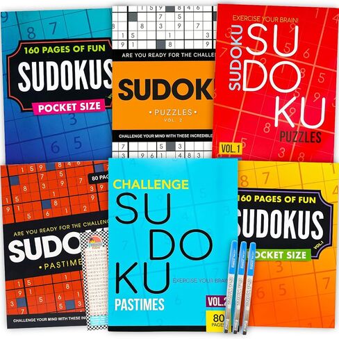 6 Pack 600+ Sudoku Puzzles for Adults Bundle - Sudoku Puzzle Books Bulk in Kuwait