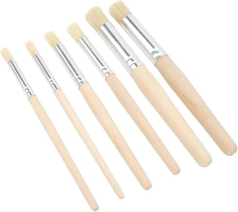 6 Logs Drawing Hollow Template B Ylic Oil Ting B Art PliesStencil Brush6PCS Wooden Stencil Brushes Stencil B Set Ting Brushes for Color Art Ting DIY Fts in Kuwait