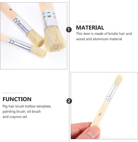 3 Set Bristle Brush for Oil Painting Decorative Stencils Fabric in Kuwait
