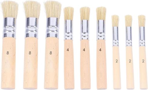 3 Set Natural Bristle Stencil Paint Brush, Acrylic and Oil Painting in Kuwait