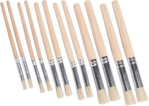 12pcs Chalk Stencil Brushes Set, Natural Bristle Wooden Handles in Kuwait