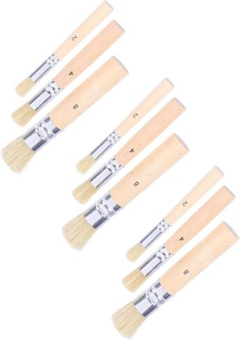 3 Set Natural Bristle Stencil Brush with Wooden Handles in Kuwait