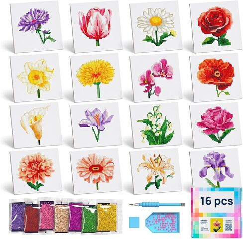 LuwoArte 16 Pack Flower Garden Diamond Art Kits for Adults Beginners in Saudi Arabia