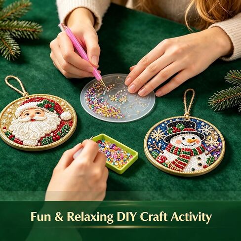 6PCS Christmas Diamond Art Kits for Adults DIY Diamond Painting Ornaments in Kuwait