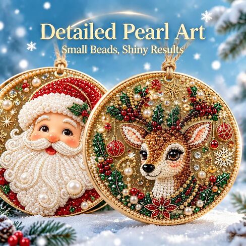 6PCS Christmas Diamond Art Kits for Adults DIY Diamond Painting Ornaments in Kuwait