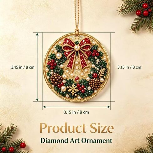 6PCS Christmas Diamond Art Kits for Adults DIY Diamond Painting Ornaments in Kuwait