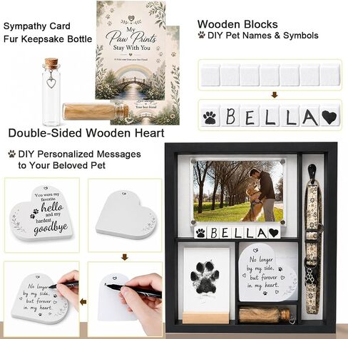 11*12 Pet Memorial Shadow Box Frame with Paw Print Impression Kit in Kuwait