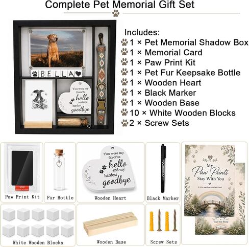 11*12 Pet Memorial Shadow Box Frame with Paw Print Impression Kit in Kuwait