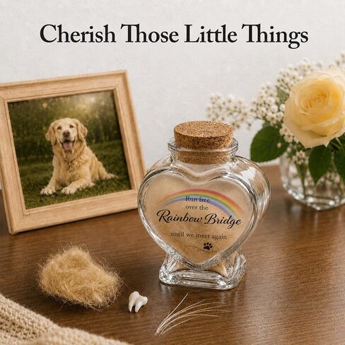 Pet Fur and Hair Keepsake Jar for Dogs and Cats, Rainbow Bridge Memorial in Kuwait