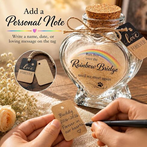Pet Fur and Hair Keepsake Jar for Dogs and Cats, Rainbow Bridge Memorial in Kuwait