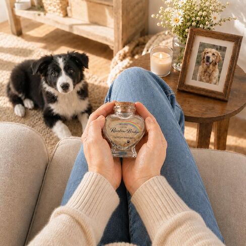 Pet Fur and Hair Keepsake Jar for Dogs and Cats, Rainbow Bridge Memorial in Kuwait