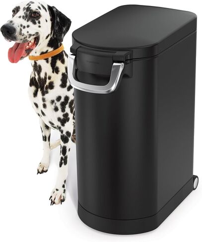 simplehuman 35 Liter, 40 lb / 18.1 kg X-Large Pet Food Storage Container for Dog Food, Cat Food, and Bird Feed, Brushed Stainless Steel in Kuwait