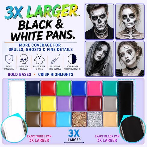 UCANBE 20 Colors Oil Based Face Body Paint Palette for Halloween SFX Makeup in Saudi Arabia