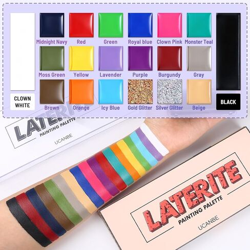 UCANBE 20 Colors Oil Based Face Body Paint Palette for Halloween SFX Makeup in Saudi Arabia