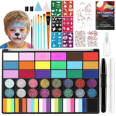 42 Color Face Painting Kits - Non Toxic Water Activated Face Paint Palette in Kuwait