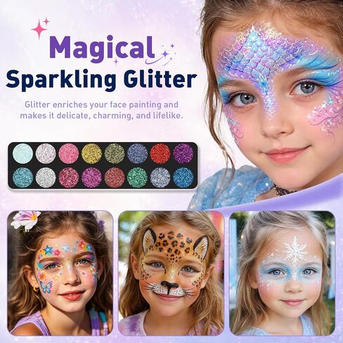 42 Color Face Painting Kits - Non Toxic Water Activated Face Paint Palette in Kuwait