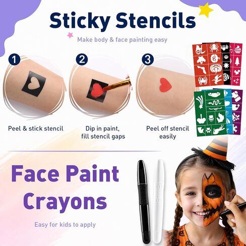 42 Color Face Painting Kits - Non Toxic Water Activated Face Paint Palette in Kuwait