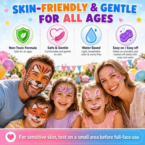 42 Color Face Painting Kits - Non Toxic Water Activated Face Paint Palette in Kuwait