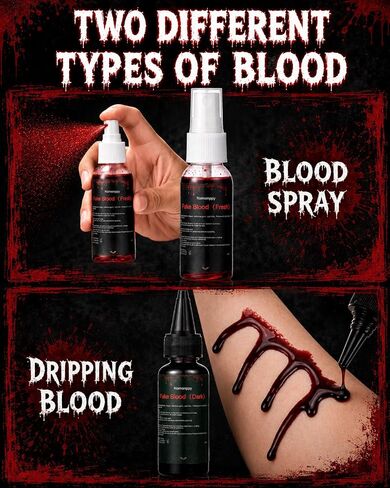 Halloween Vampire Makeup Kit Fake Blood Vampire Teeth for Halloween Cosplay in Kuwait