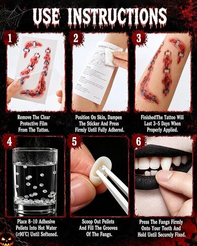 Halloween Vampire Makeup Kit Fake Blood Vampire Teeth for Halloween Cosplay in Kuwait