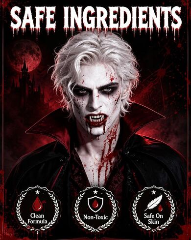 Halloween Vampire Makeup Kit Fake Blood Vampire Teeth for Halloween Cosplay in Kuwait