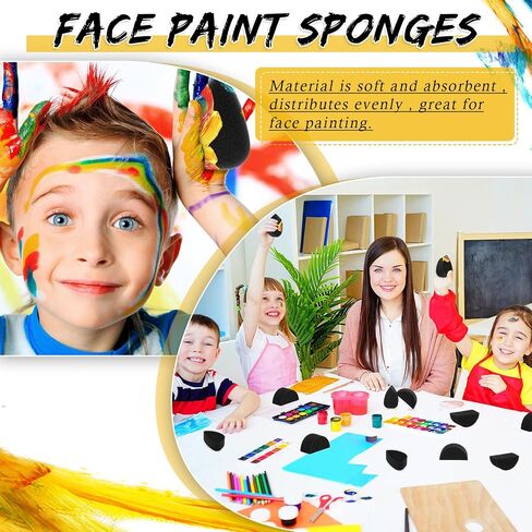24 Pcs Face Paint Sponge Petal Oval Semicircular for Halloween Kids Adults in Kuwait