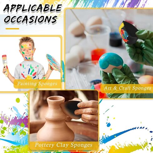 24 Pcs Face Paint Sponge Petal Oval Semicircular for Halloween Kids Adults in Kuwait