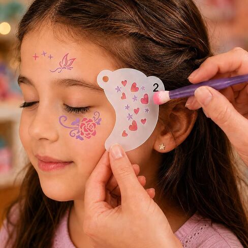 50PCS 3inch Face Painting Stencils, Reusable Templates for Face and Body Art, Makeup Stencils for Halloween, Parties, Festivals and Creative Painting in Kuwait