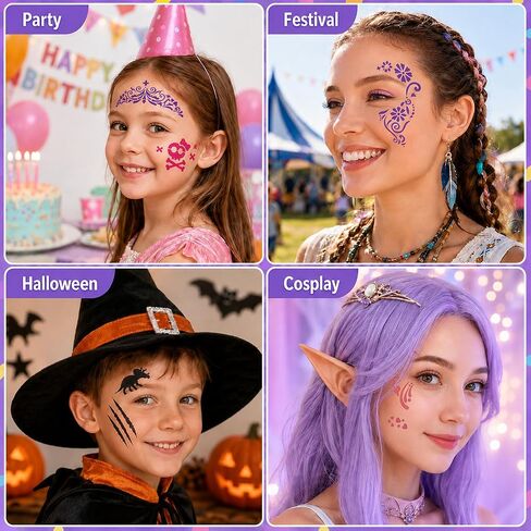 50PCS 3inch Face Painting Stencils, Reusable Templates for Face and Body Art, Makeup Stencils for Halloween, Parties, Festivals and Creative Painting in Kuwait