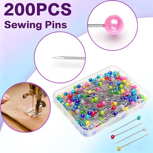 100 Sewing Clips & 200 Sewing Pins with Box for Fabric,Multipurpose Premium Quilting Clips Straight Pins for Supplies Crafting Tools,Assorted Colors Plastic Clips for Crafts,Bag Clips,Sewing Notions in Kuwait
