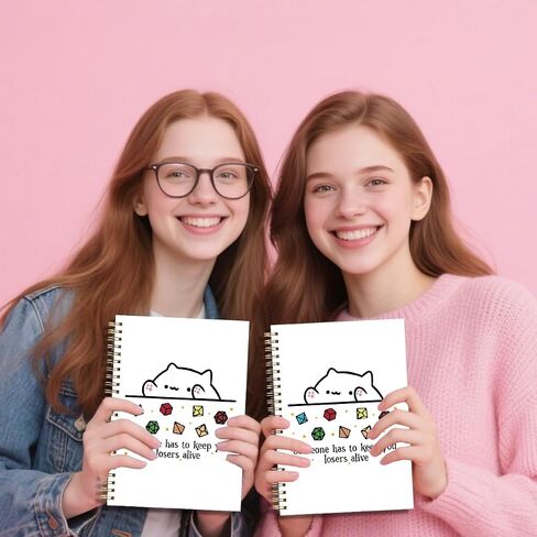 LONGXIN DnD Collection Class Character Notebook Journal Cat Throwing Dice DnD Dungeon Master Gifts Dungeons And Dragons Gifts for Women Girls Hardcover Spiral Notebook 5.8x8.3 in Kuwait