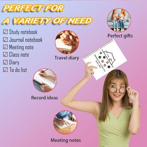 LONGXIN DnD Collection Class Character Notebook Journal Cat Throwing Dice DnD Dungeon Master Gifts Dungeons And Dragons Gifts for Women Girls Hardcover Spiral Notebook 5.8x8.3 in Kuwait