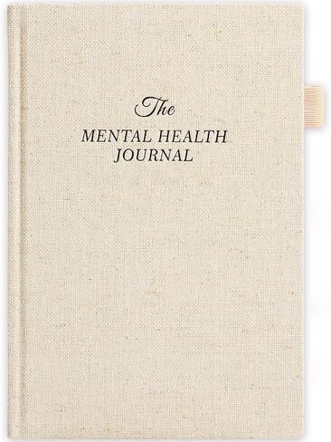 Mental Health Journal, Guided Journal, Cloth Hardcover Journal, Beige in Kuwait