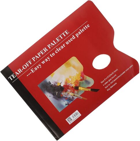 Red Paper Paint Palette Book for Acrylic, 36 Sheets, Leak Resistant in Kuwait
