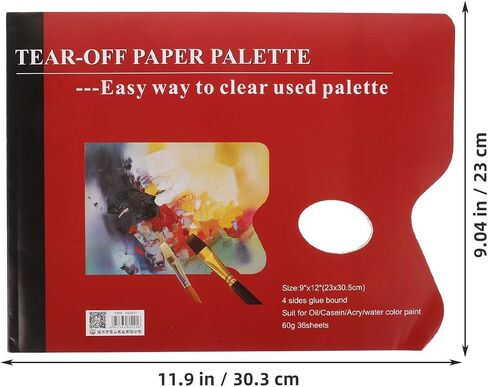 Red Paper Paint Palette Book for Acrylic, 36 Sheets, Leak Resistant in Kuwait