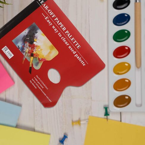 Red Paper Paint Palette Book for Acrylic, 36 Sheets, Leak Resistant in Kuwait