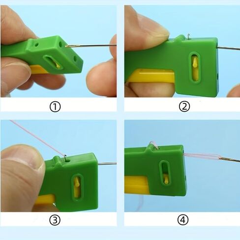 1PC Automatic Needle Threader – Multifunctional Plastic Sewing Tool for Easy Threading, Random Color, Random in Kuwait