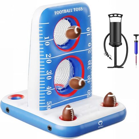 QPAU Pool Football Toss Game, Inflatable Dual Net Target Design in Kuwait