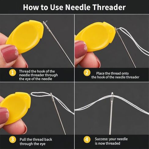 15 Pack Needle Threader, Thumb-Shaped Plastic Needle Threaders for Hand Sewing, Easy Threading Tool for Small Eye Needles, Sewing Machine Needle Threader for Elderly & DIY (5 Blue, 5 Yellow, 5 Red) in Kuwait