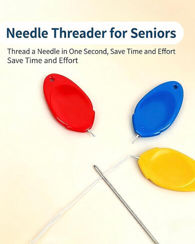 15 Pack Needle Threader, Thumb-Shaped Plastic Needle Threaders for Hand Sewing, Easy Threading Tool for Small Eye Needles, Sewing Machine Needle Threader for Elderly & DIY (5 Blue, 5 Yellow, 5 Red) in Kuwait