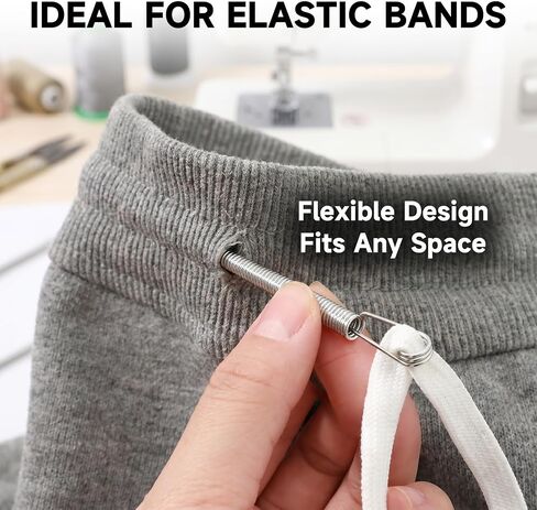 3Pcs Metal Drawstring Threader, Flexible Elastic Cord Replacer for Pants in Kuwait
