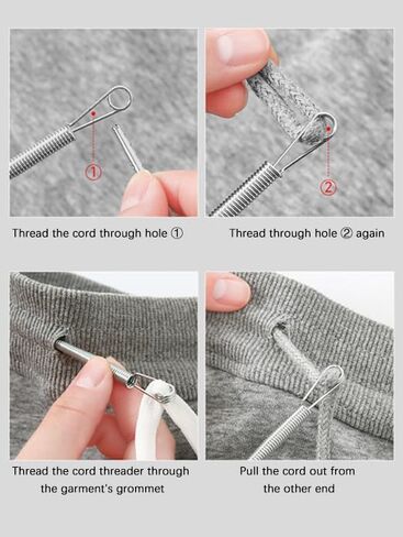 2 PCS Universal Rope Threader with Spring-Loaded Eye, Efficient Tool for Home Sewing, Elastic Waistbands & Multi-Purpose Use in Kuwait