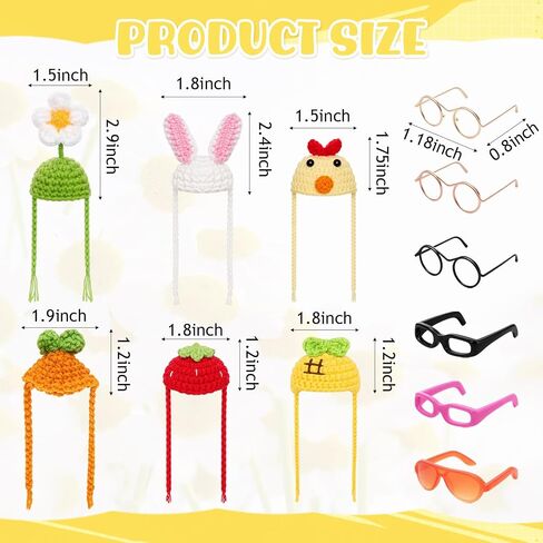 12Pcs 7Inch Desk Goose Outfits Knit Hats Sunglasses Desk Accessories Decor in Kuwait