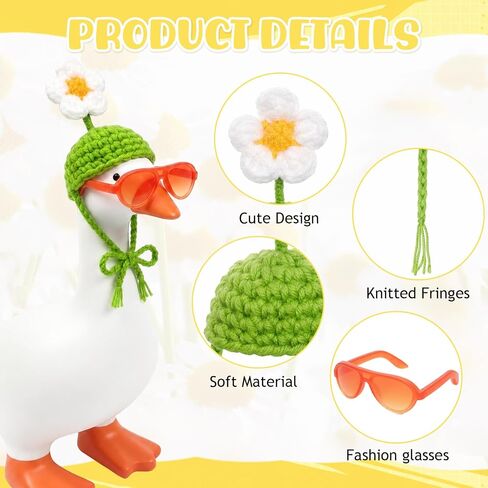 12Pcs 7Inch Desk Goose Outfits Knit Hats Sunglasses Desk Accessories Decor in Kuwait