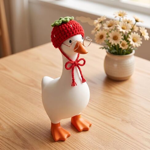 12Pcs 7Inch Desk Goose Outfits Knit Hats Sunglasses Desk Accessories Decor in Kuwait