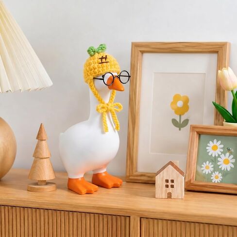 12Pcs 7Inch Desk Goose Outfits Knit Hats Sunglasses Desk Accessories Decor in Kuwait
