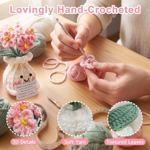 Cute Bridal Shower Gifts for Bride to Be, Crochet Knitted Flowers in Saudi Arabia