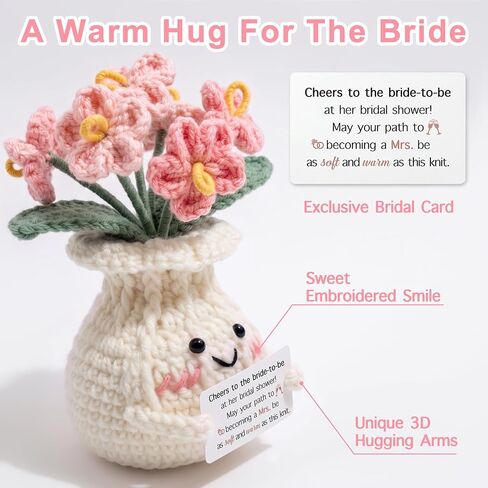 Cute Bridal Shower Gifts for Bride to Be, Crochet Knitted Flowers in Saudi Arabia